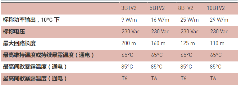 美國瑞侃進(jìn)口BTV-CT電伴熱線